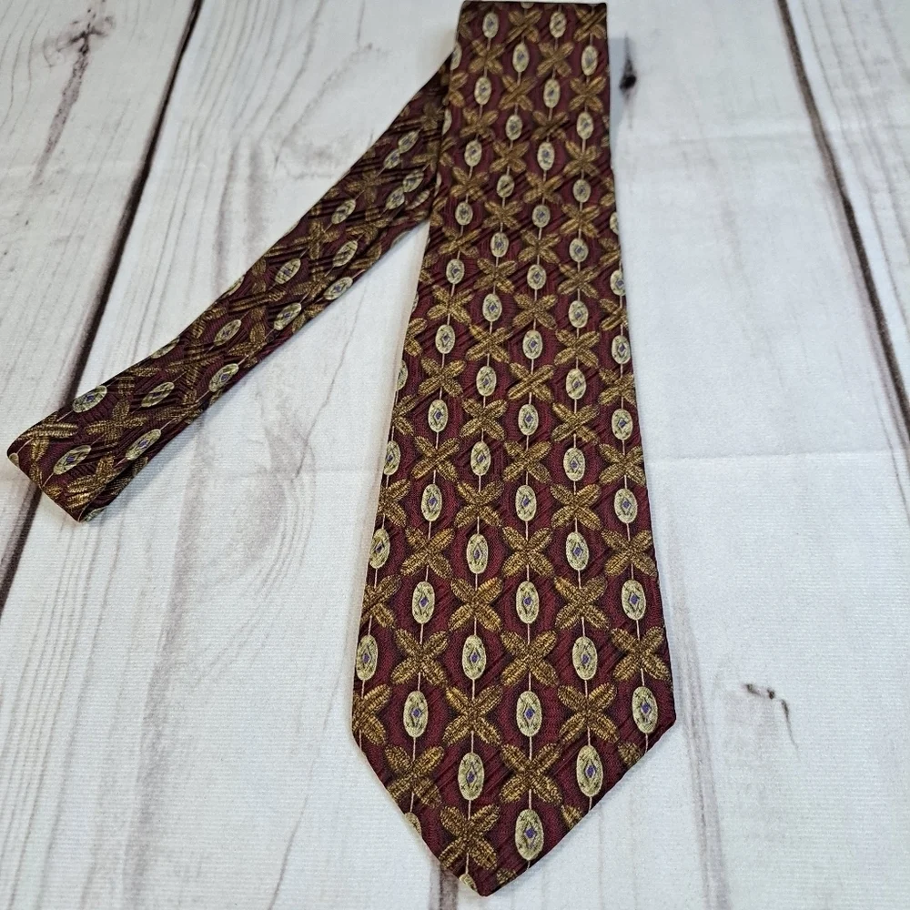 Robert Talbott Burgundy Patterned Silk  Tie